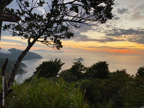 sunset over the telegraf in rio de-jeniro