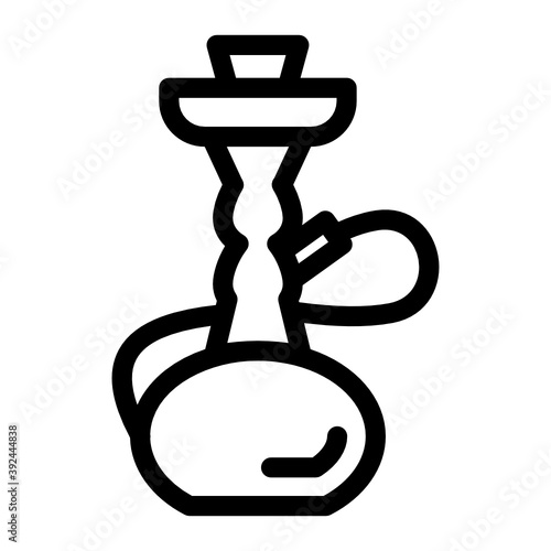 
A vintage smoking device, hookah filled icon 
