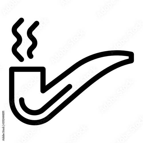 
A trendy solid icon of smoke pipe, burning cigar
