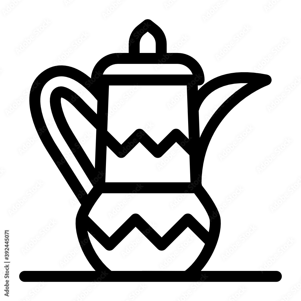 Obraz premium A pot with handle, concept of arabic teapot icon 