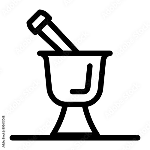 
Arabic mixing bowl, vintage mortar pestle filled icon 
