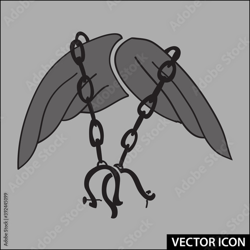 icon symbol fight for freedom against slavery and violence