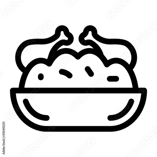 
Chicken rice vector in modern filled style 
