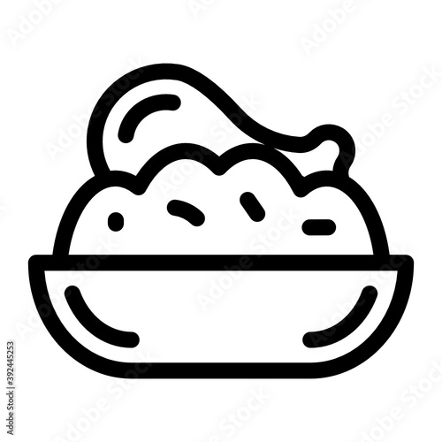 
Chicken rice vector in modern filled style 
