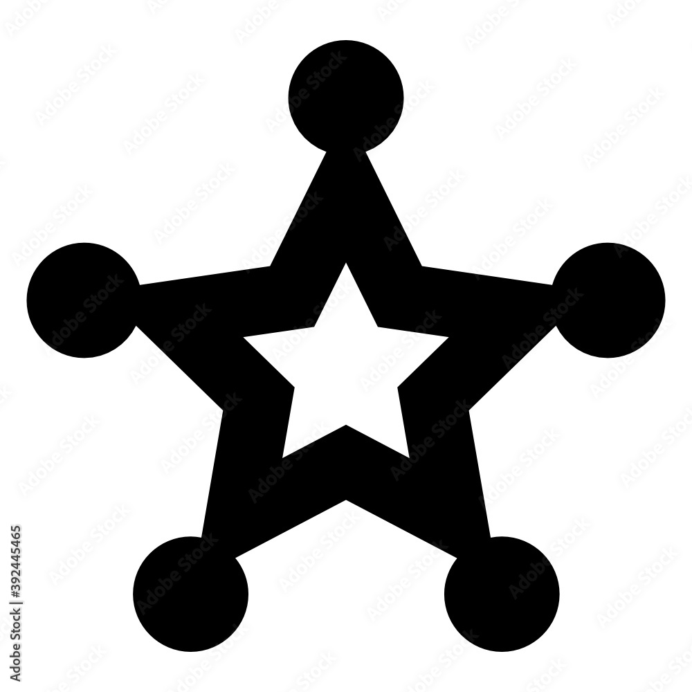 American enforcement badge, solid icon of sheriff star
American enforcement badge, solid icon of sheriff star