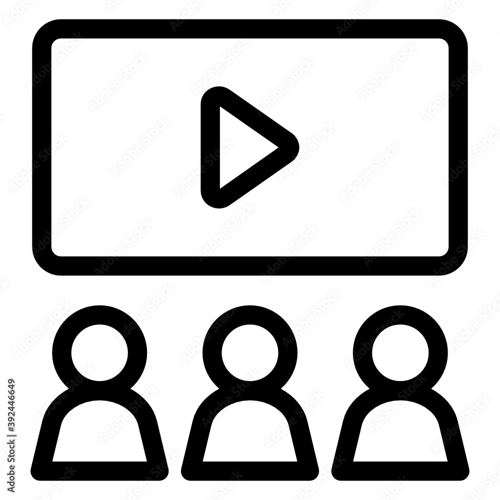 Watching film, solid icon of movie theater
Watching film, solid icon of movie theater