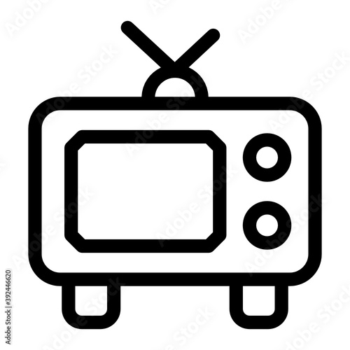 
Retro tv set with antenna icon in trendy style 
