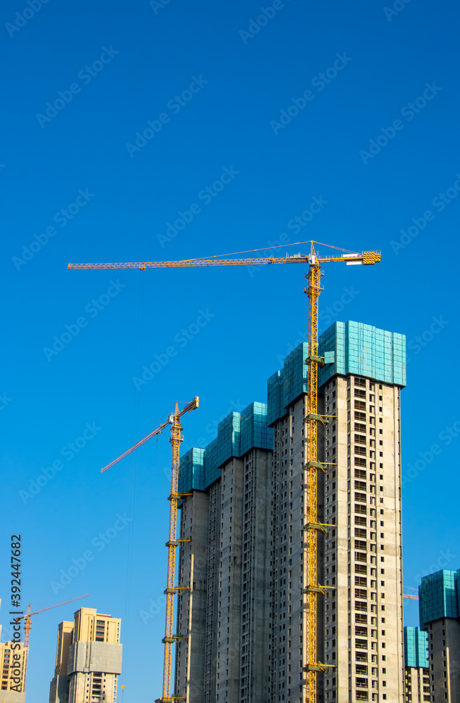 Fototapeta premium High rise buildings under construction.
