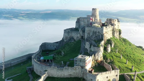 Aerial view of Spissky Castle in Spisske Podhradie, Slovakia photo