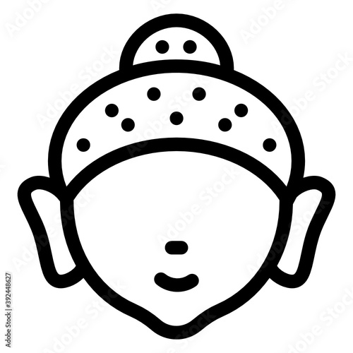 
Indoneisan man wearing beanie cap, editable vector 
