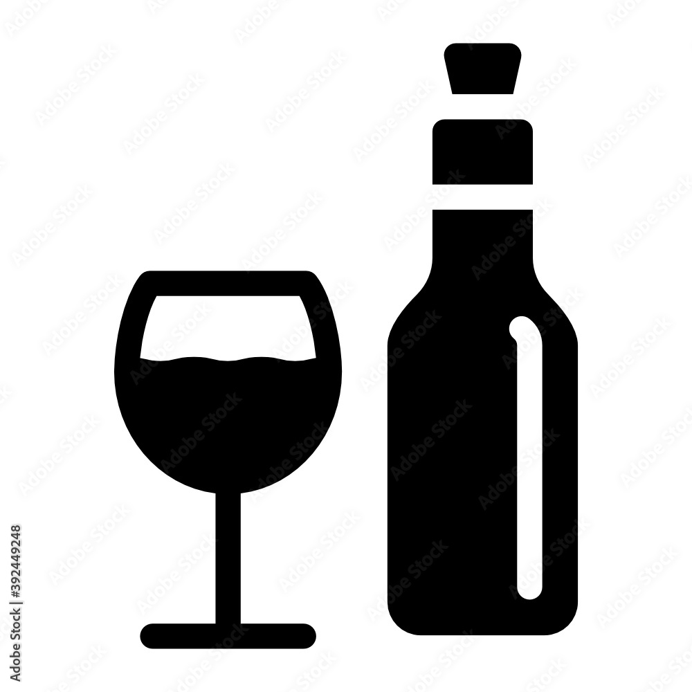 Solid icon of wine in modern filled style
Solid icon of wine in modern filled style