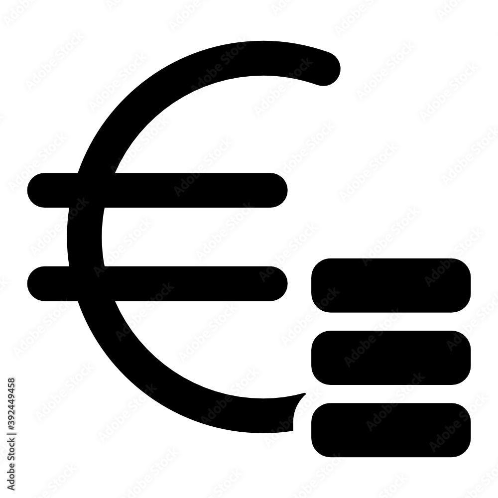 
Euro coins icon in editable solid style 
