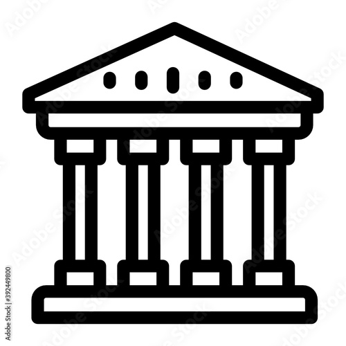 
Modern glyph icon of pantheon, greek temple 
