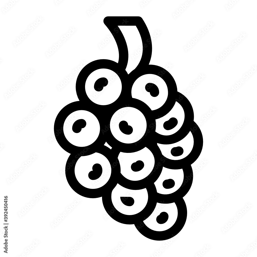 Obraz premium Delicious grapes icon design, natural bunch of berries concept