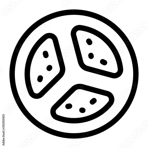 
An icon of food tray, meal platter 
