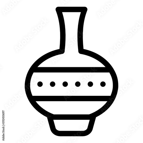 
Traditional ceramic vase in solid design icon
