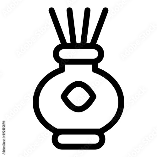 
Fragrant incense sticks in a pot, solid icon

