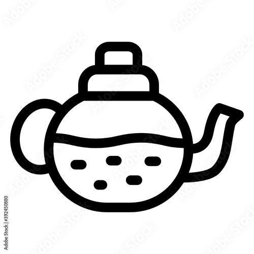 
Tea kettle icon, glyph of teapot 
