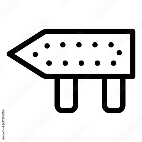 
A guidepost with left direction, solid icon
