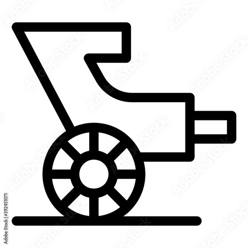 
Hand driven chinese hand cart in glyph icon
