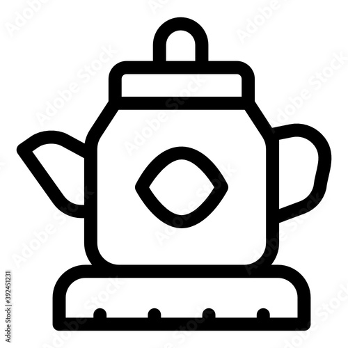 
Icon of a tea thermos in solid editable vector
