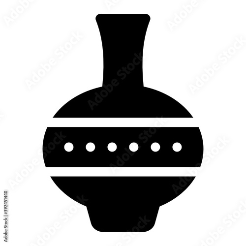 
Traditional ceramic vase in solid design icon
