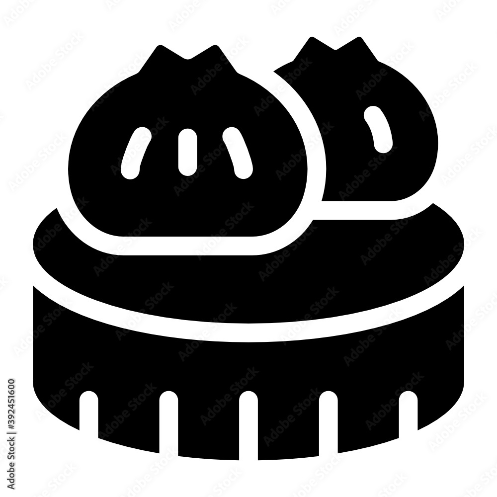 
Mochi, a delicious food icon in glyph style.
