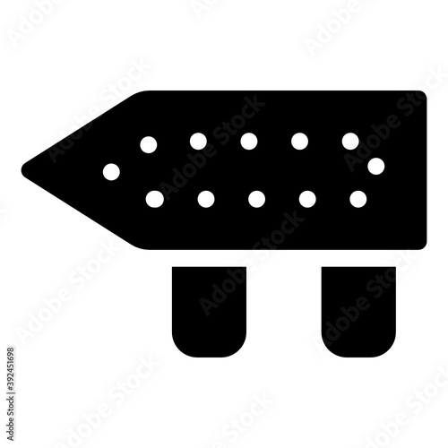 
A guidepost with left direction, solid icon
