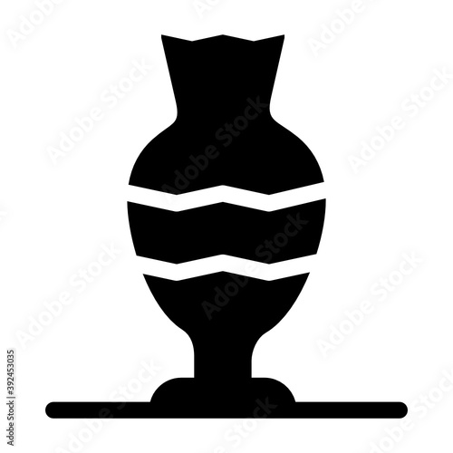 
A ceramic pot icon in solid vector style 
