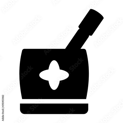 
Mortar and pestle vector in glyph design
