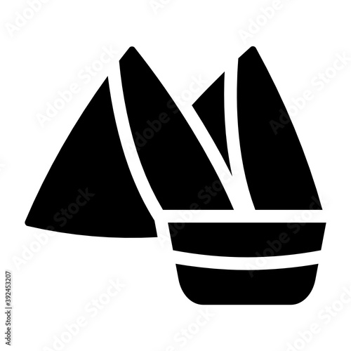 
A filled design icon of yummy samosas
