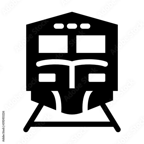 
Train on train track icon, glyph editable vector 
