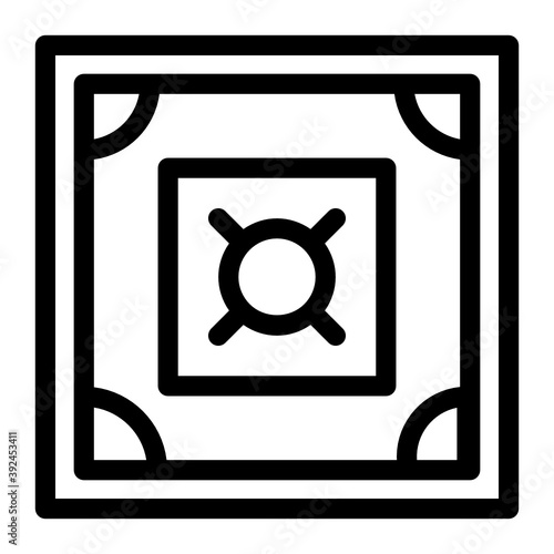 
A tabletop game icon, editable style of carrom board game  
