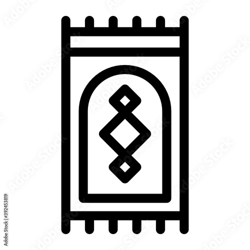 
A prayer mat icon in filled design 

