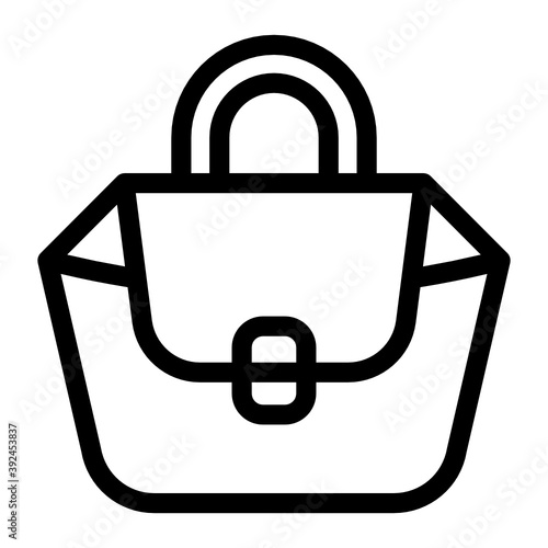 
A small bag with strip, purse icon in solid vector
