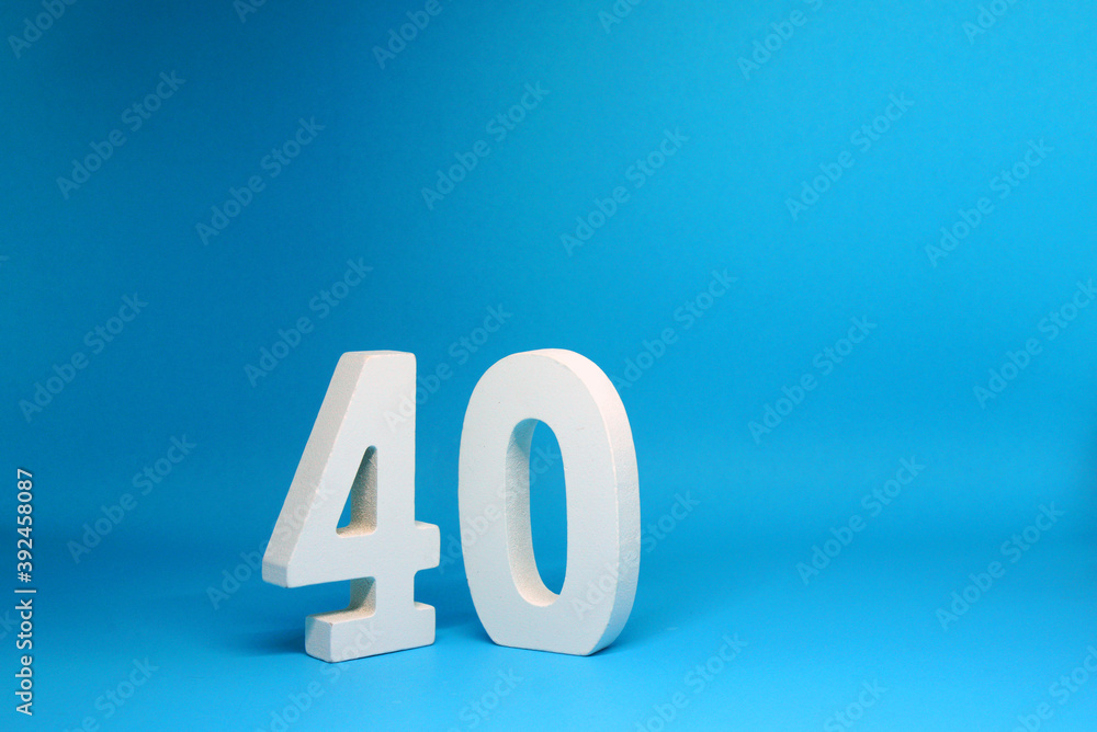 No 40 ( Fourty ) Isolated red Background with Copy Space - Number 40 Percentage or Promotion - Discount or anniversary concept No 40 ( Fourty ) Isolated red Background with Copy Space - Number 40 Percentage or Promotion - Discount or anniversary concept