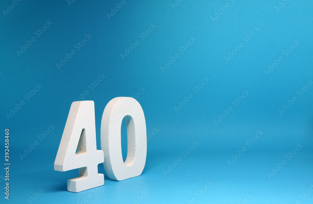 No 40 ( Fourty ) Isolated red Background with Copy Space - Number 40 Percentage or Promotion - Discount or anniversary concept No 40 ( Fourty ) Isolated red Background with Copy Space - Number 40 Percentage or Promotion - Discount or anniversary concept