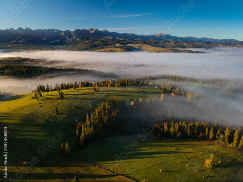 Fototapeta Naklejka Na Ścianę i Meble -  Tatra Mountains from sky