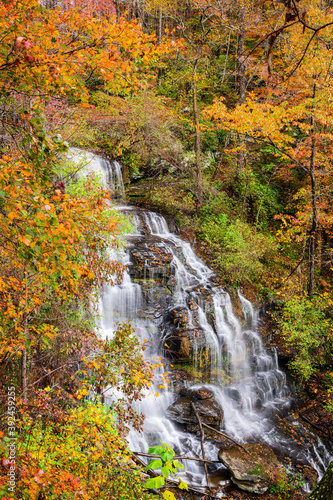 Issaqueena Falls during autumn season in Walhalla  South Carolina