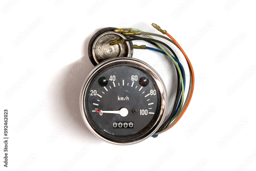 classic old motocycles gauge isolated on white classic old motocycles gauge isolated on white