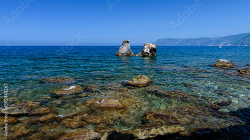 panorami di Scilla e Chianalea, Reggio Calabria, Italia