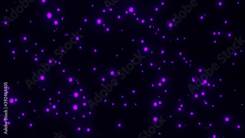 Floating Up Purple Particle with Motion Blur in Black Background. Beautiful Background Animation Movement of Light in 4K