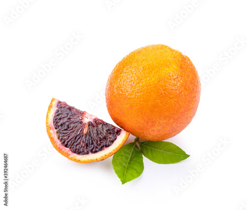 Blood orange  on whiet background photo