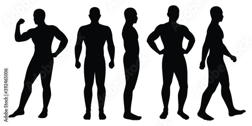 Bodybuilder silhouette vector on white background