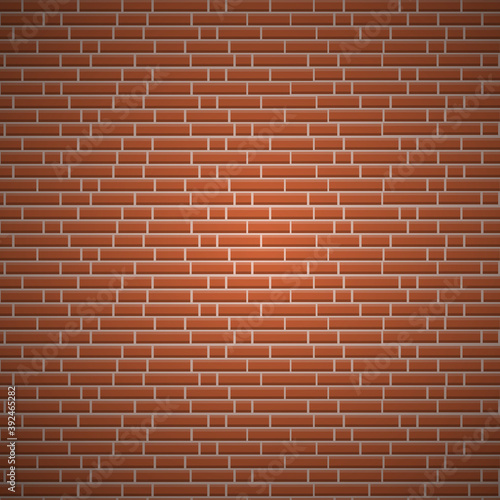 Brick red wall background texture.