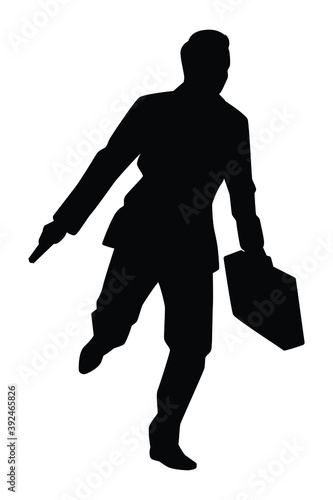 Spy man silhouette vector on white background