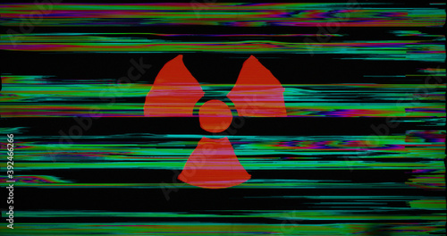 Modern glitch transition with nuclear danger radiation