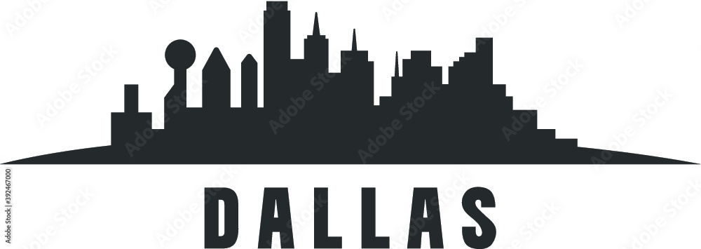 Vector illustration of the Dallas city skyline