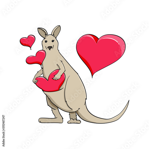 kangaroo and hearts