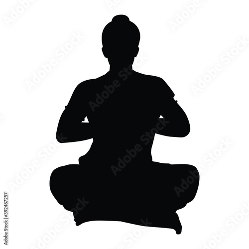 Thai shaman silhouette vector on white background